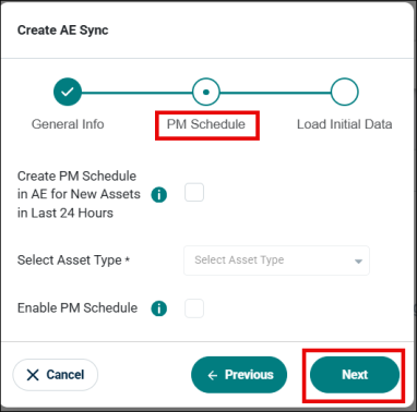 PM Schedule tab